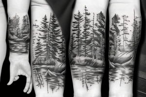 River in the woods tattoo idea