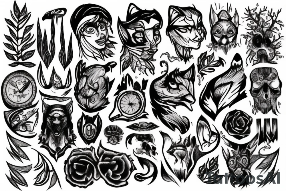 Stream in the woods tattoo idea