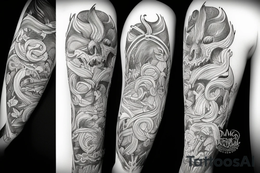 Stream in the woods tattoo idea