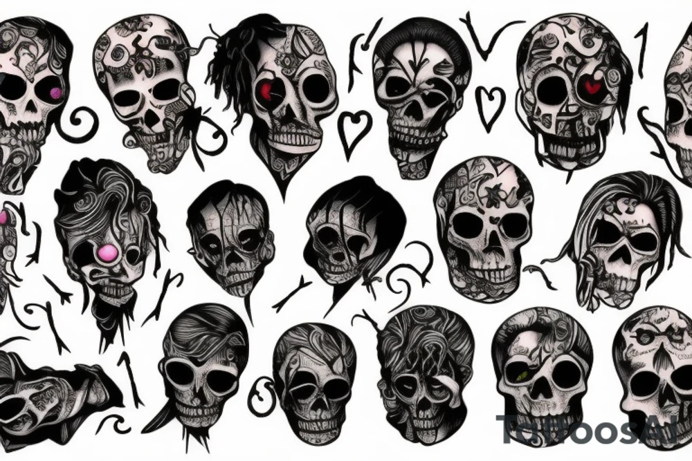 Voodoo dolls dark Gothic tattoo idea