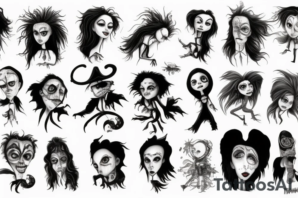 tim burton characters tattoo idea