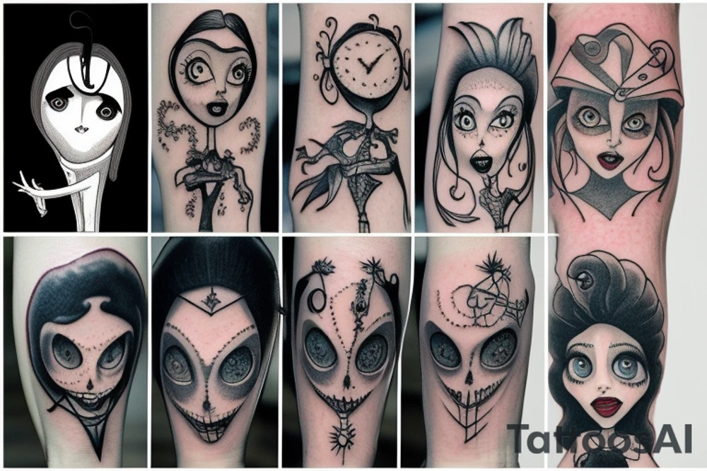 tim burton characters tattoo idea
