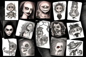 tim burton characters from movies tattoo idea
