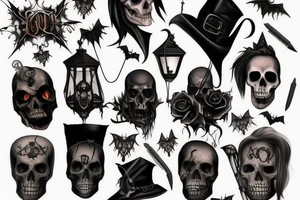 dark gothic halloween tattoo idea