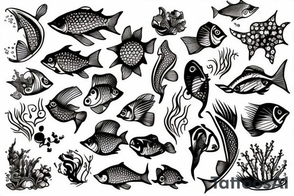 fish smocking a joint tattoo idea