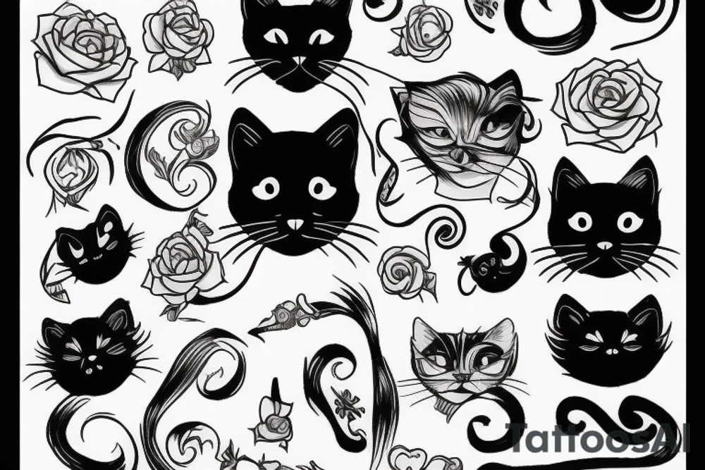 black cat tattoo idea