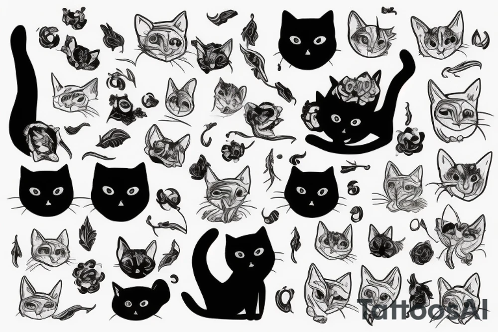 black cat tattoo idea