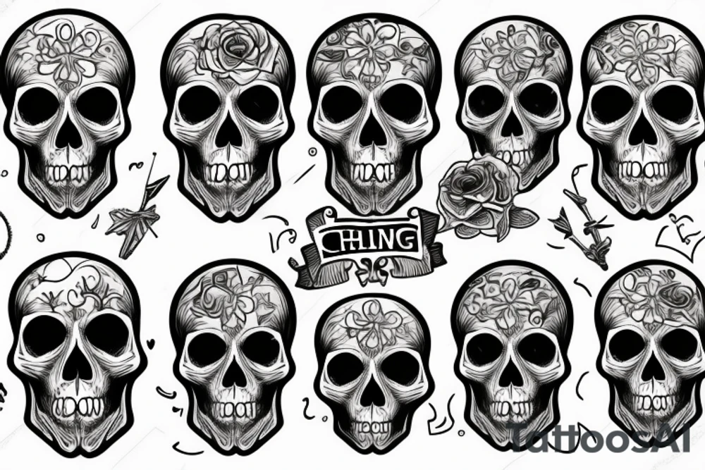 skull chilling tattoo idea