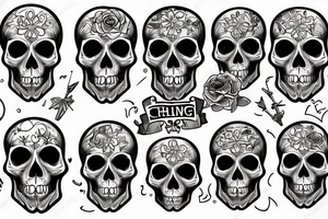 skull chilling tattoo idea
