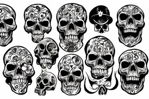 skull chilling tattoo idea