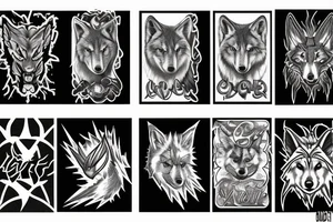 lightning, wolf tattoo idea