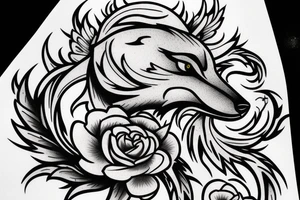 lightning, wolf tattoo idea
