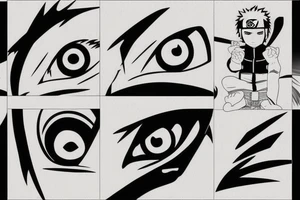 Crying young Kakashi's sharingan with a blurry effect like it's 3D tattoo idea