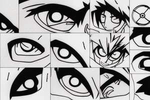 Crying young Kakashi's sharingan with a blurry effect like it's 3D tattoo idea