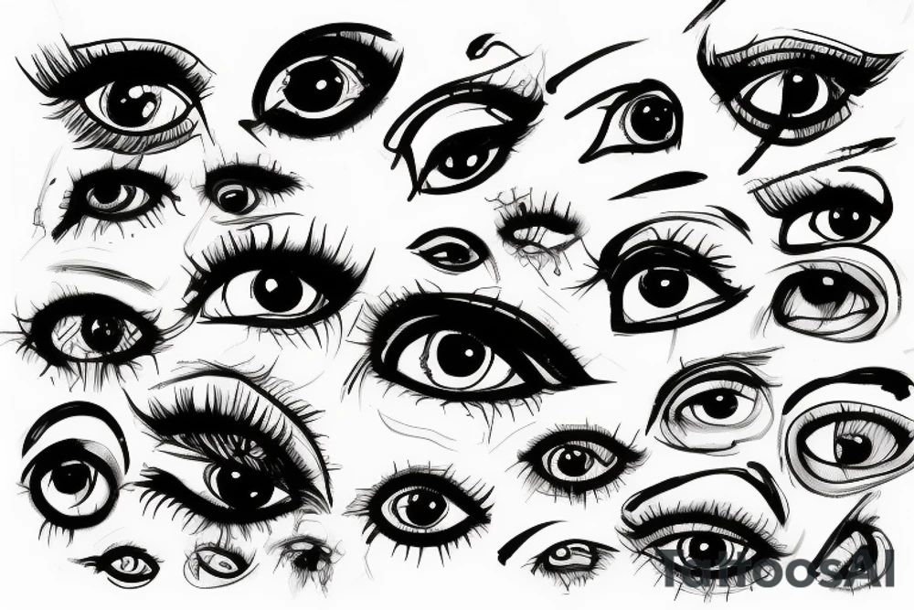 eye blurry effect like it's 3D tattoo idea
