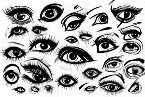 eye blurry effect like it's 3D tattoo idea