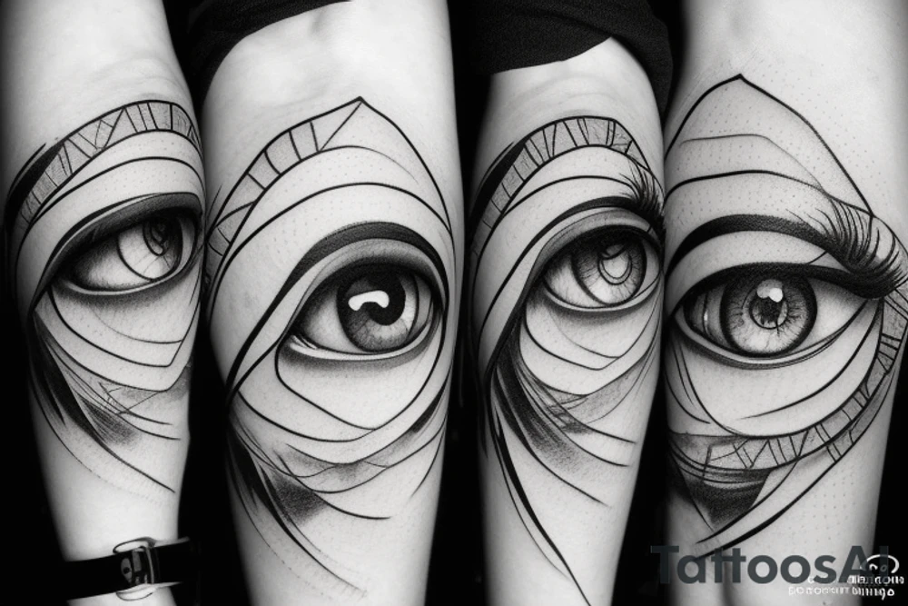 eye blurry effect like it's 3D tattoo idea