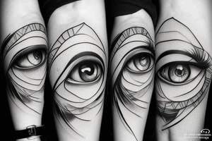 eye blurry effect like it's 3D tattoo idea