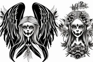 half angel half demon tattoo idea