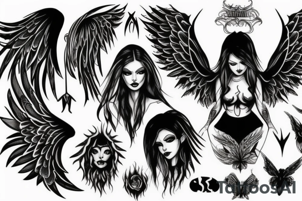 half angel half demon tattoo idea