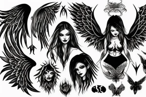 half angel half demon tattoo idea