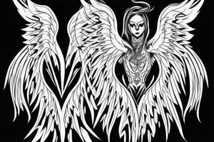 half angel half demon wings tattoo idea