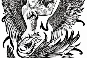 half angel half devil wings tattoo idea