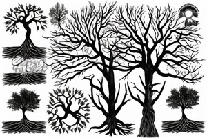 Tree with roots tattoo idea