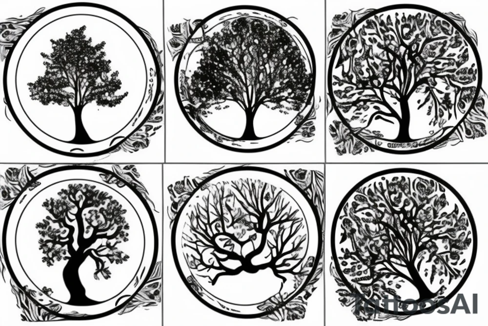 Tree inside circle tattoo idea