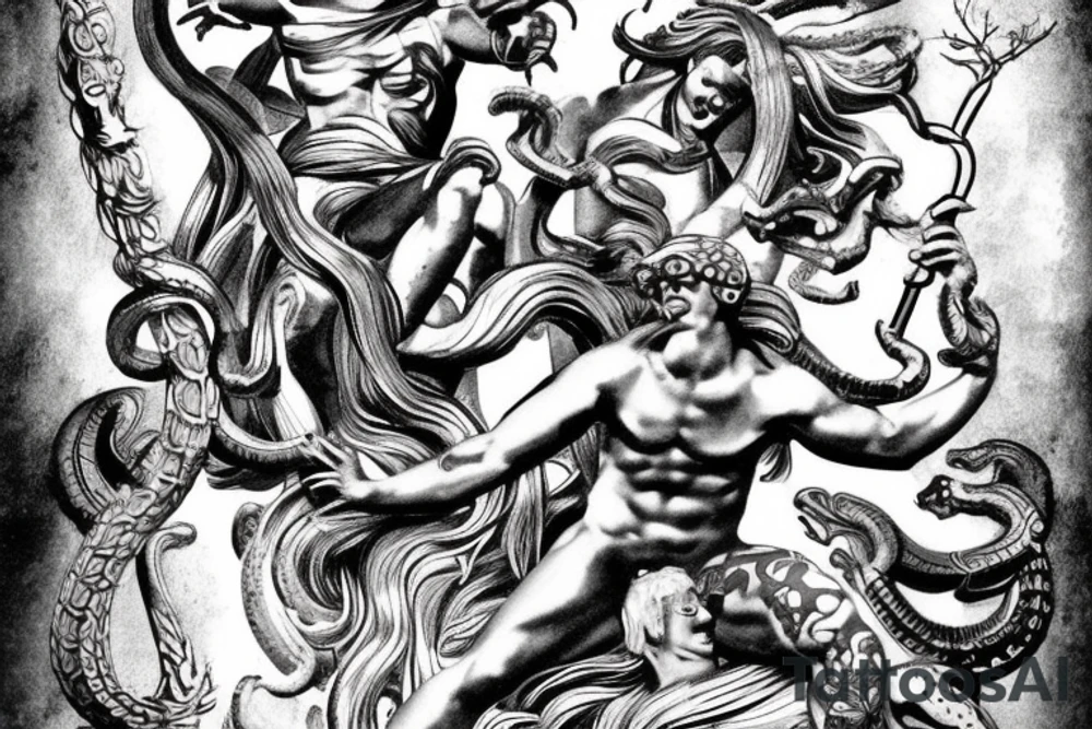 Perseus with medusa and hercules with the hydra tattoo idea