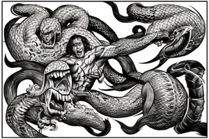 Hercules fighting hydra tattoo idea