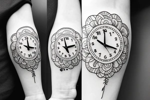 a clock with flowers instead of numbers tattoo idea