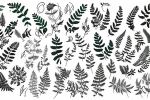 the number 1506 is entwined with a fern tattoo idea