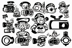 popeye the sailor holding a video camera in his hand tattoo idea