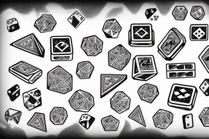3 rolling dice with a caption "lucky day" tattoo idea