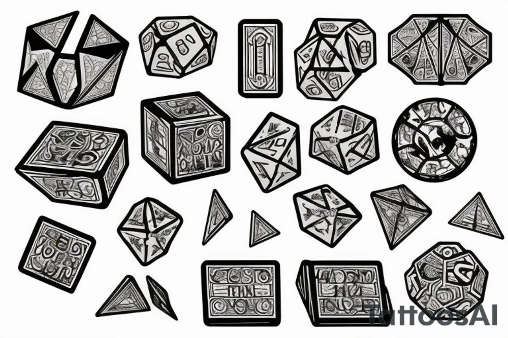 3 rolling dice tattoo idea