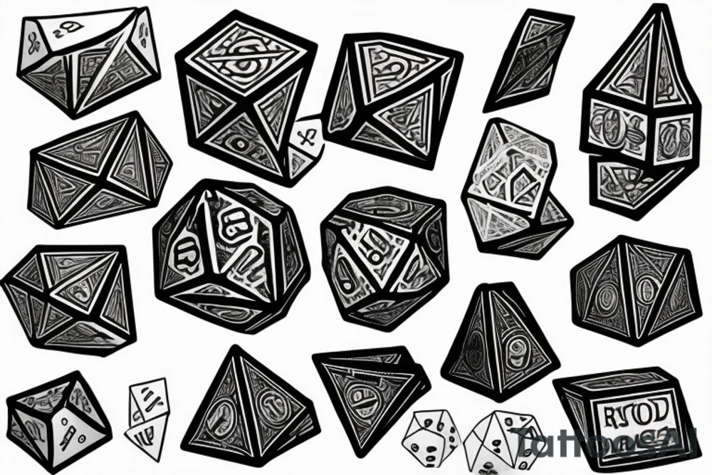 3 regular rolling dice tattoo idea