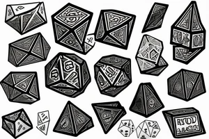 3 regular rolling dice tattoo idea