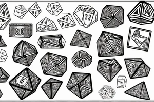 3 regular rolling dice tattoo idea