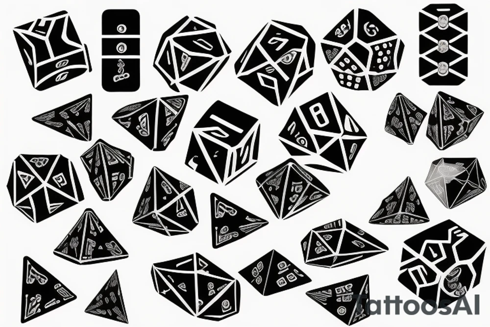 3 regular rolling dice tattoo idea