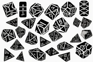 3 regular rolling dice tattoo idea