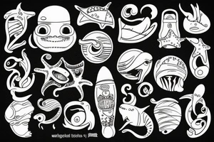 Ratchet style with the topic ocean and beach tattoo idea