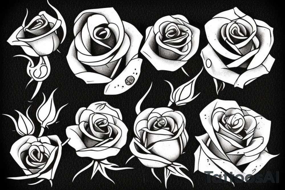 A fallen rose tattoo idea