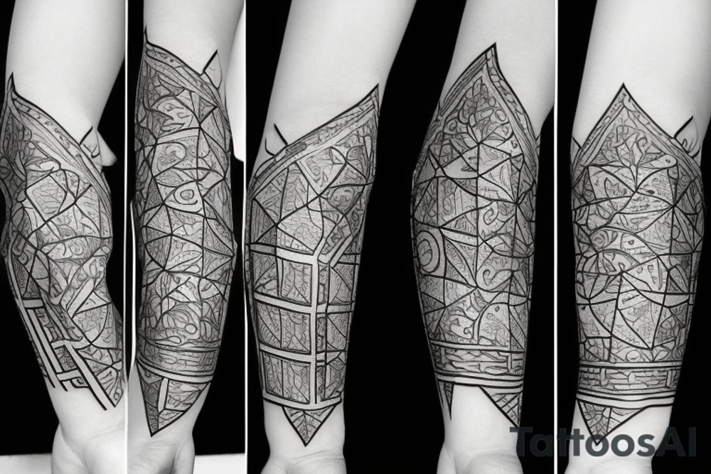 Diamond shaped tattoo, that has a traditional Korean style building with a tree in the background tattoo idea