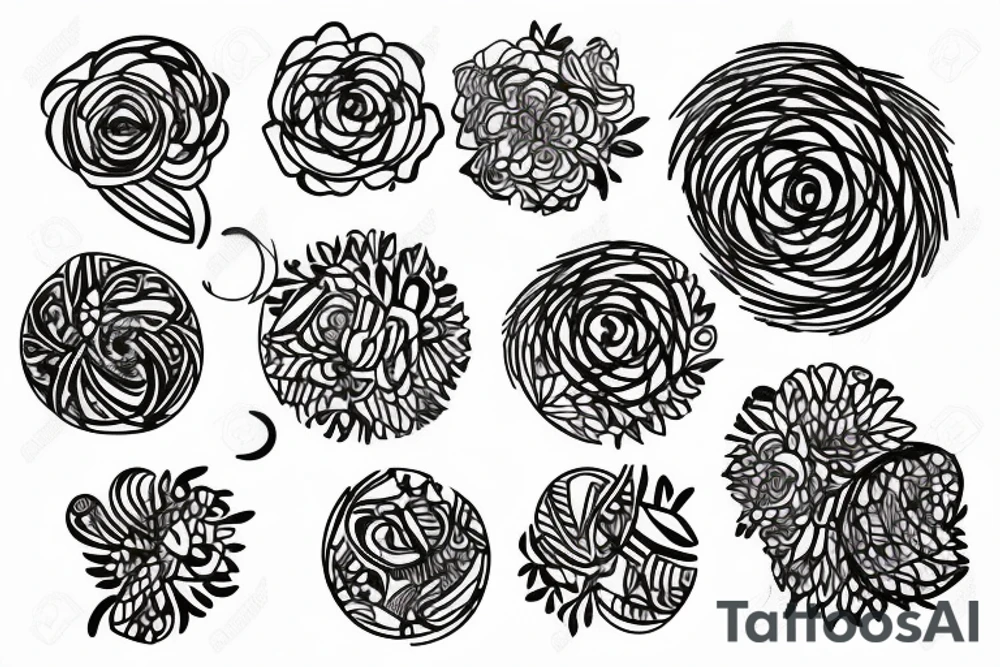 Flower within a circle and use a semi-colon tattoo idea