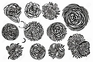 Flower within a circle and use a semi-colon tattoo idea