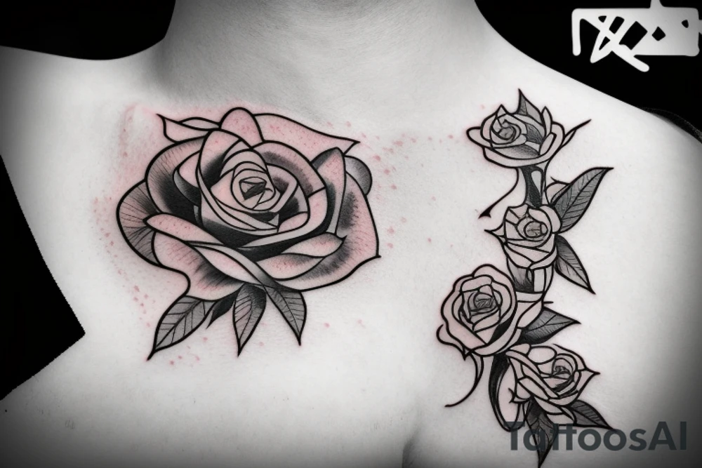 Rose within perfect corcle and the semi-colon sign tattoo idea