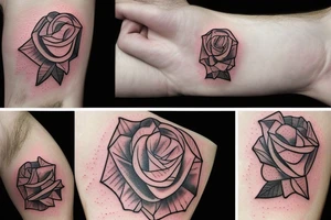 Rose within perfect corcle and the semi-colon sign tattoo idea