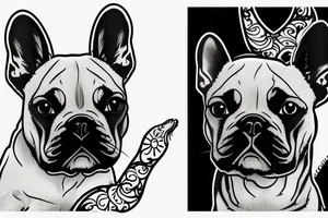 French bulldog looking too sea tattoo idea