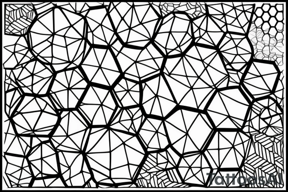DNA molecules into hexagon hyper squares tattoo idea